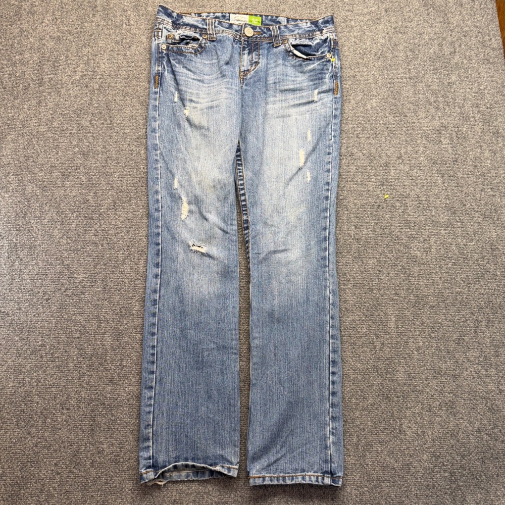 Aeropostale Bayla Skinny Jeans Womens 7/8 Reg Light Wash Distressed Denim Y2K
